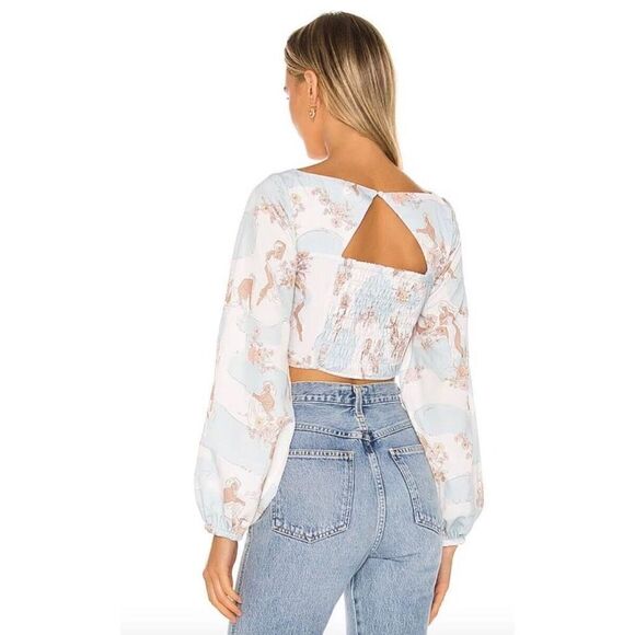 Song of Style Dixie Long sleeve Crop Top in Siren Multi - Picture 2 of 12